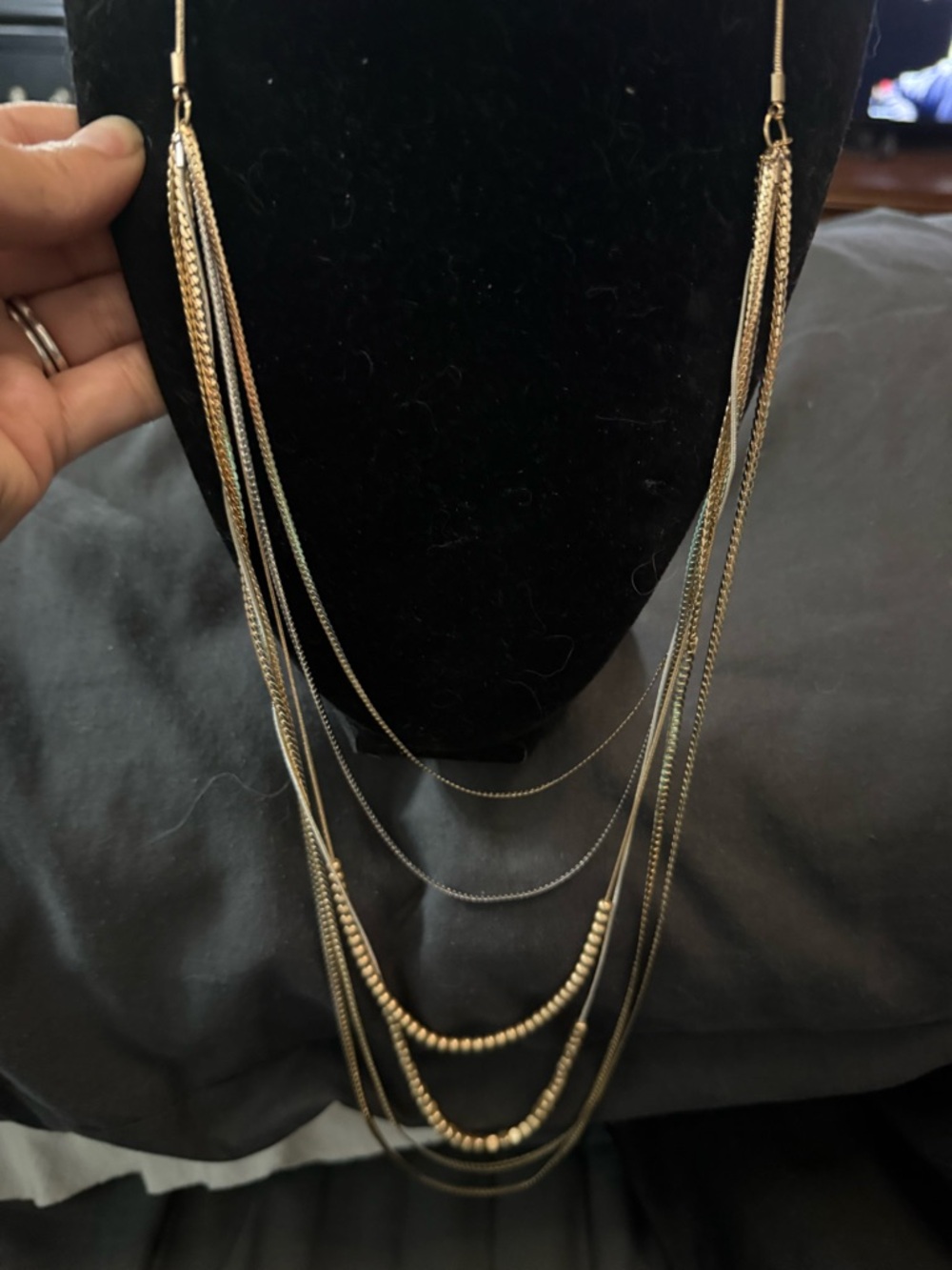 C‎ Ect. 1946 Multi-Chain Gold-Tone Necklace - 40” from clasp to longest chain